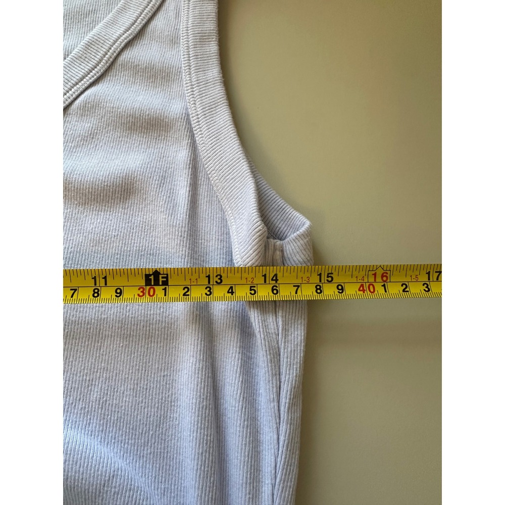 Michael Stars Esme Ribbed V-Neck Cotton Midi Dress | Size Large - Picture 8 of 9